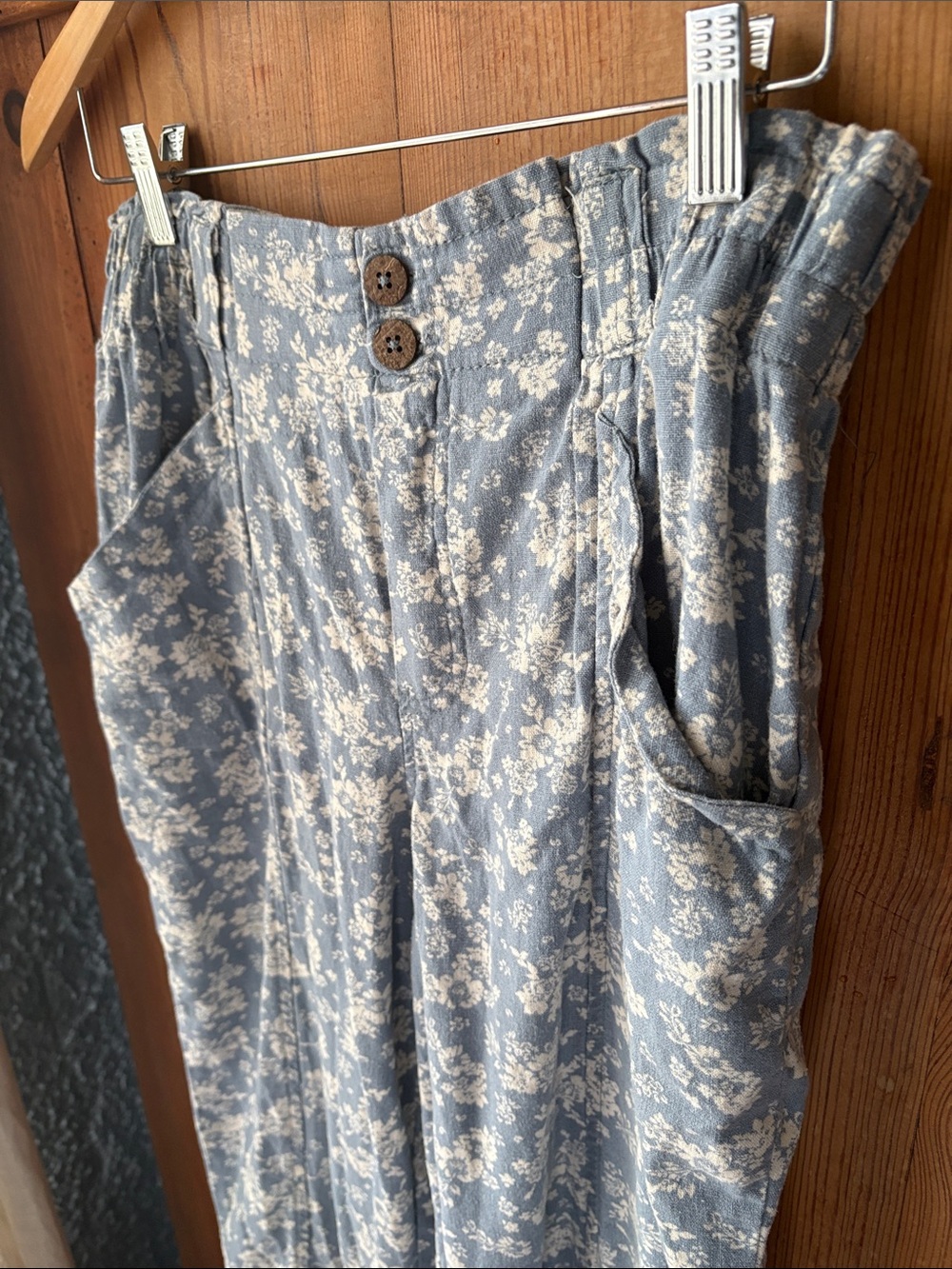 Sonoma linen blend Light Blue Floral Straight-Leg Pants - Picture 2 of 6